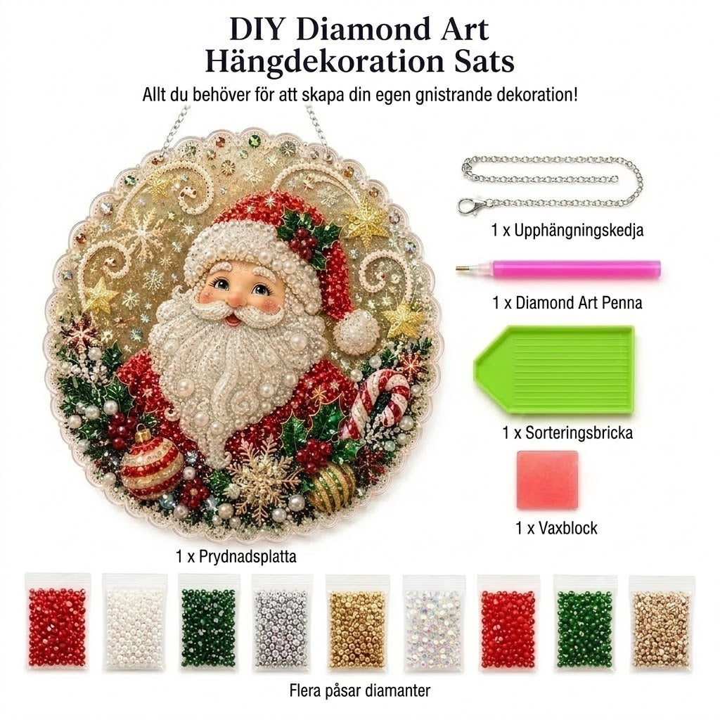 DIY diamantmålning julhängen med pärlor