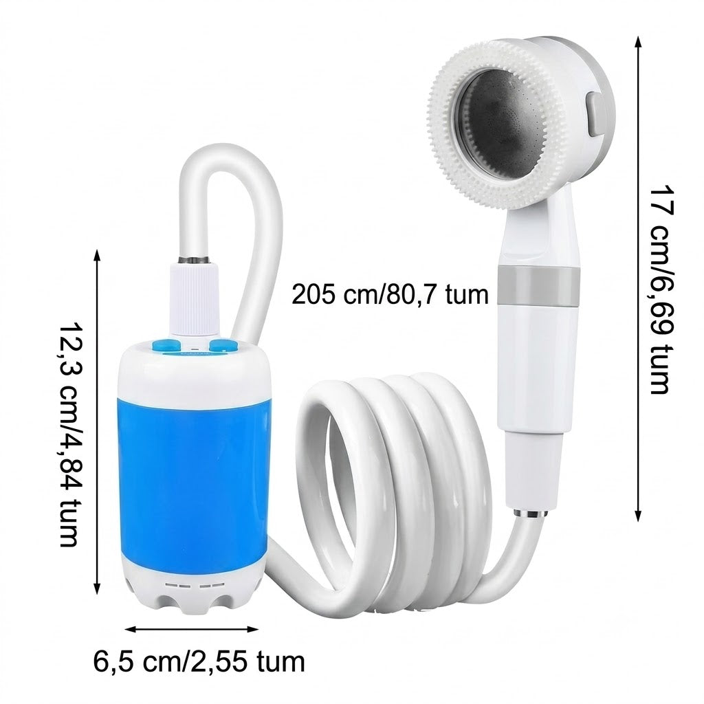 Bärbar vattenpumpsats med slang och spraymunstycken