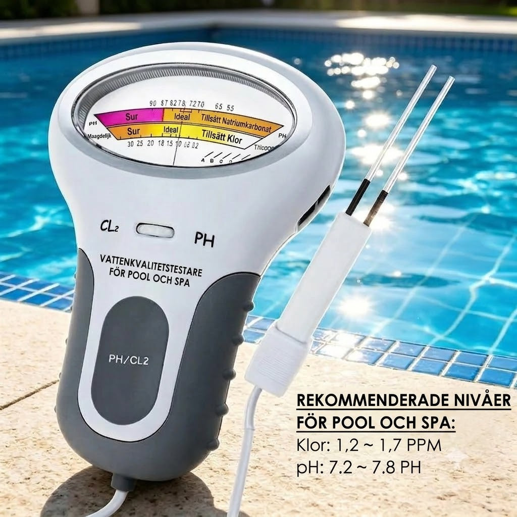 Digital pooltestare för pH och klor