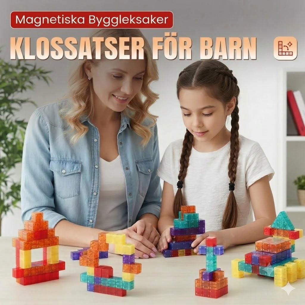Magnetiska byggblock för barn | 6-sidiga magneter