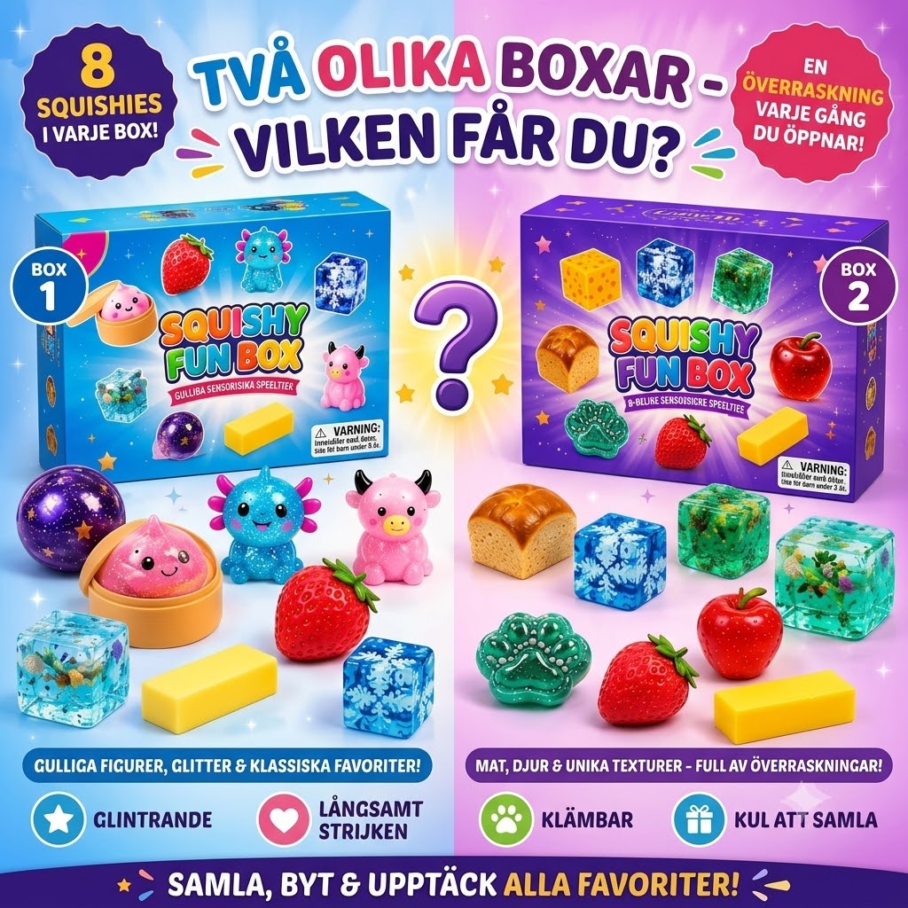 Squishy Fun Box mysterybox med 8 squishies