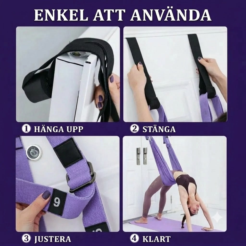 Justerbart yogaband för stretching och bättre hållning