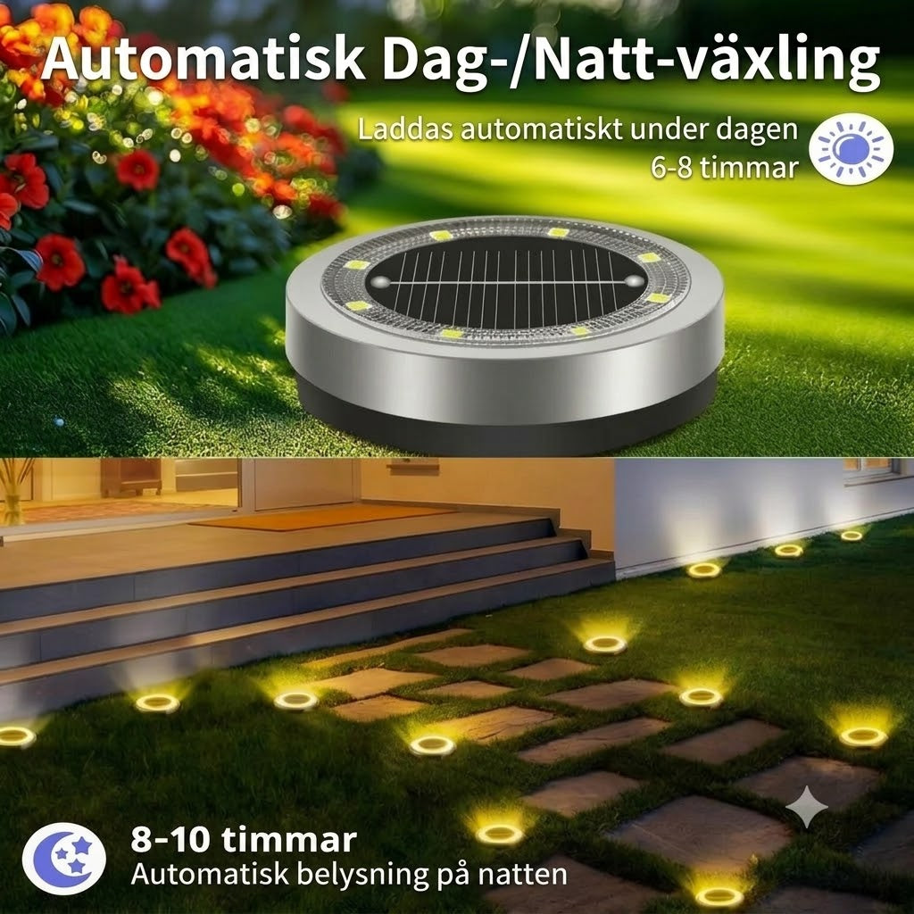 Väderbeständiga Solcellsdrivna Marklampor med Stjärnljuseffekt