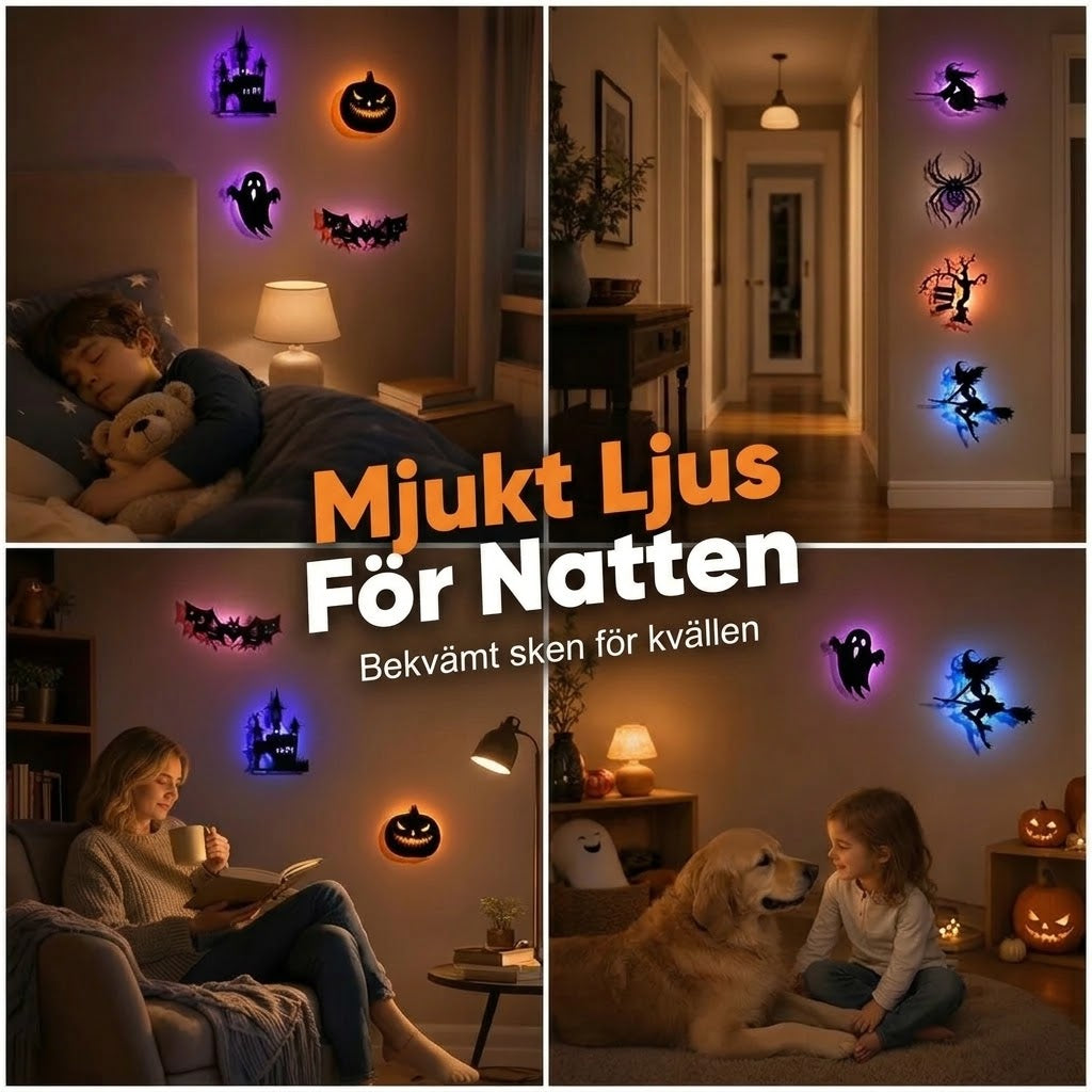 Självlysande Halloween-väggdekaler