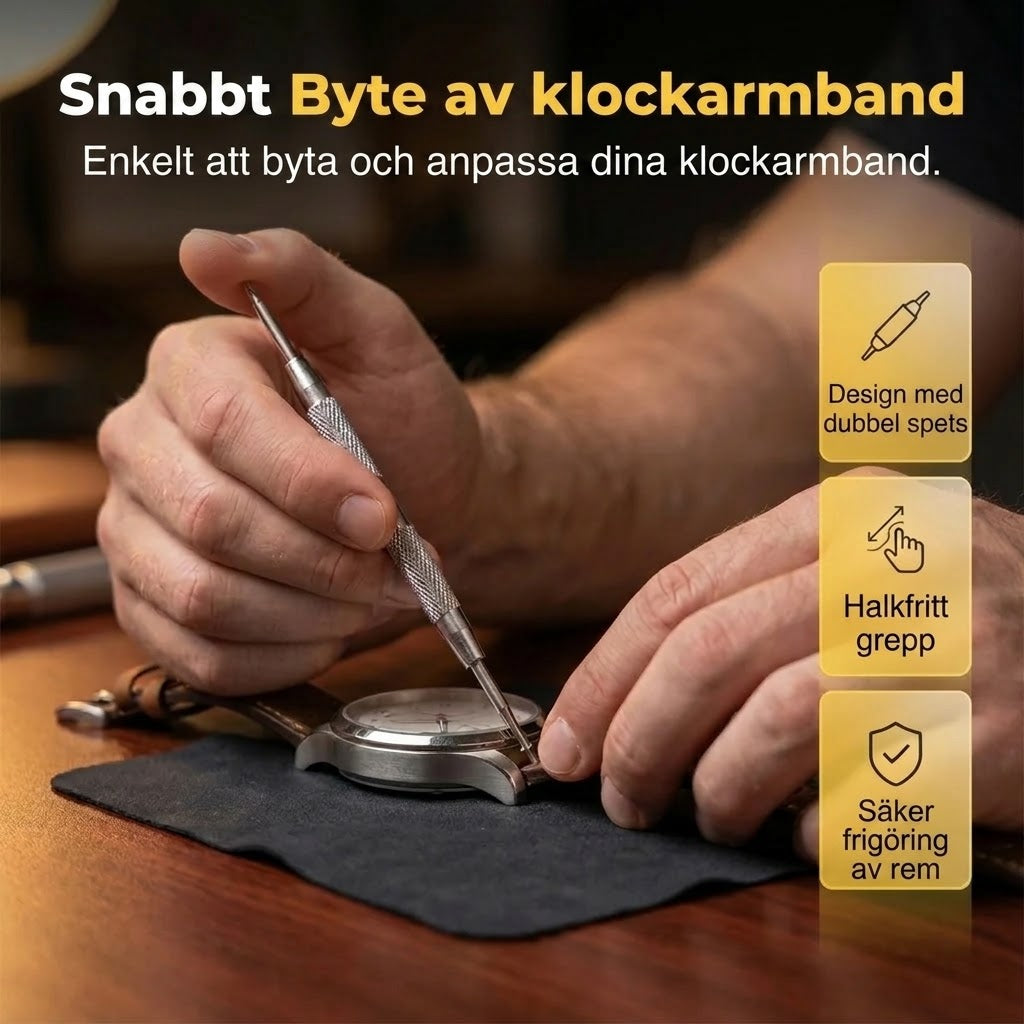 Klockreparationssats för byte av armband och batteri