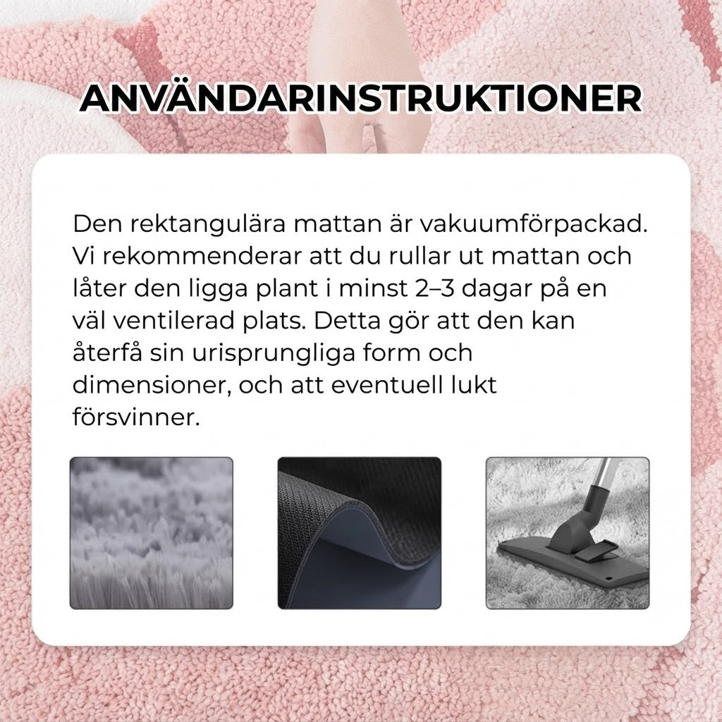 Plyschmatta i siden och ull
