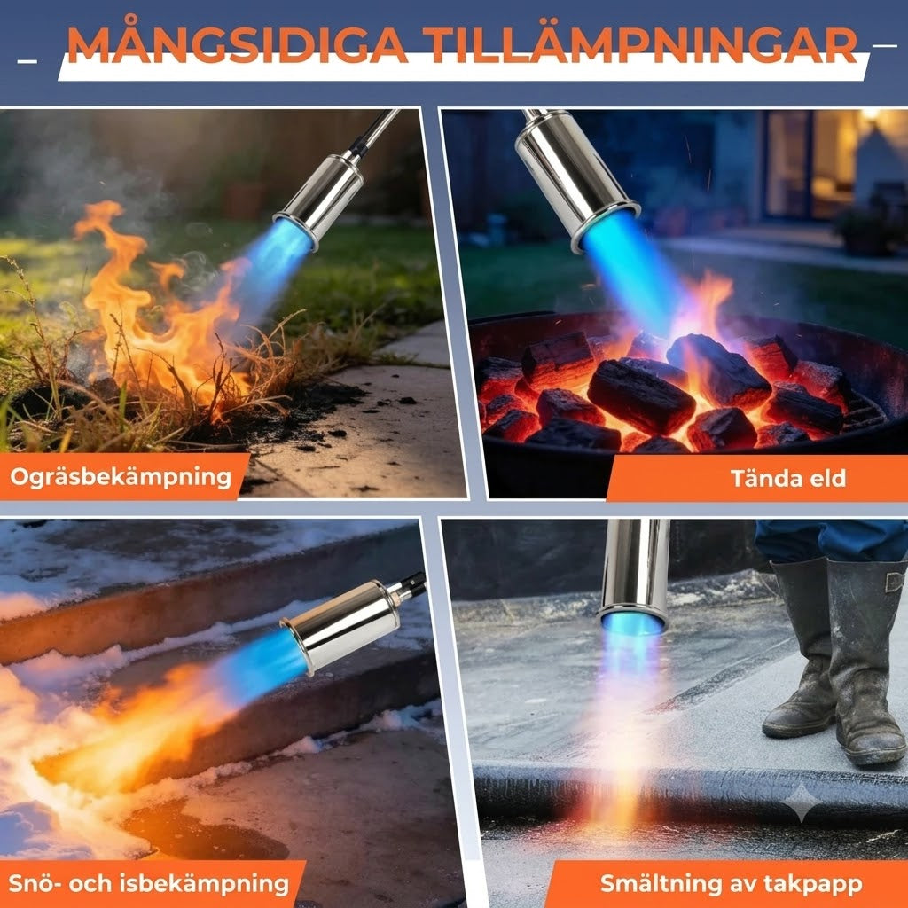 Gasoldriven Ogräsbrännare med Piezotändning
