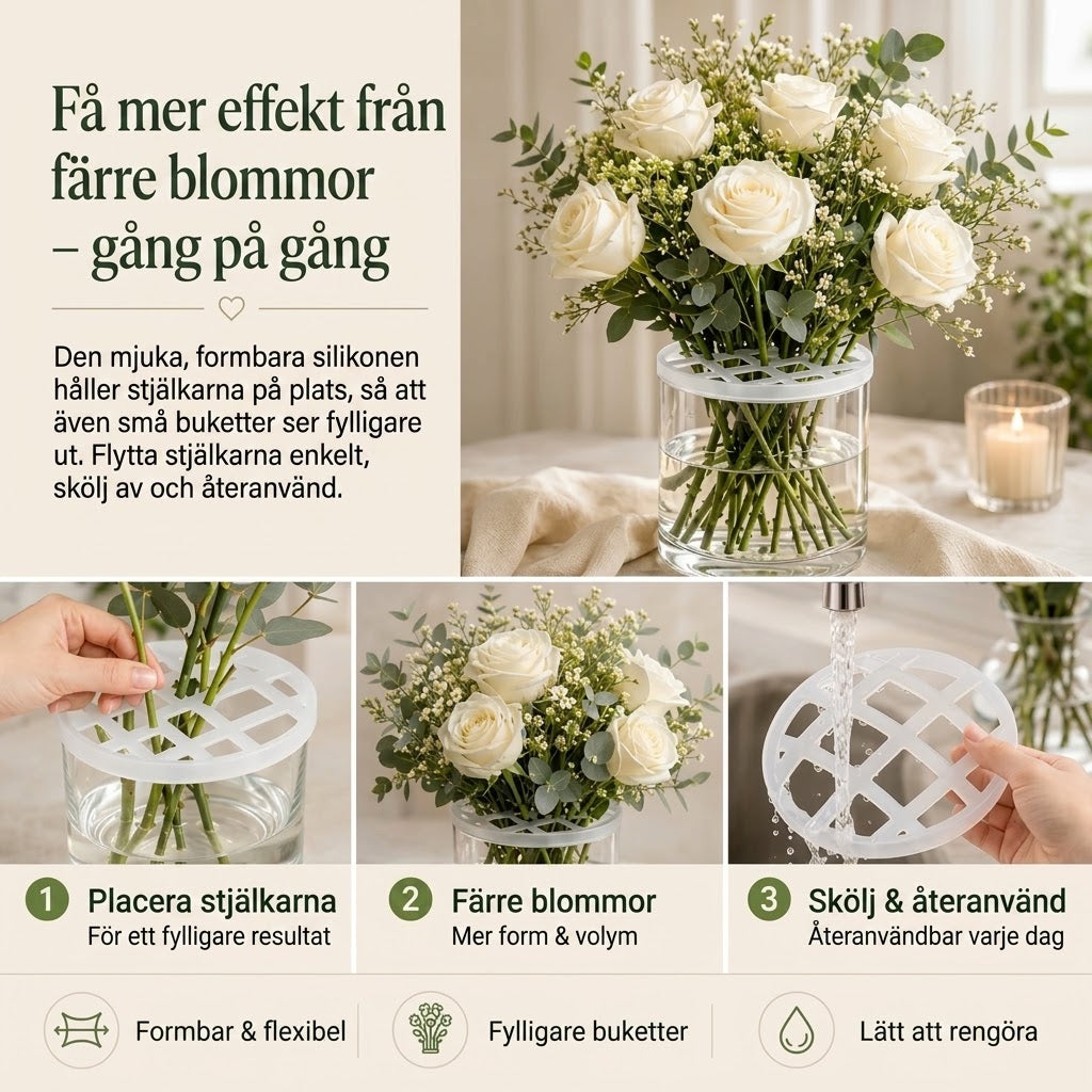 BlomFix töjbara blomsterhållare i silikon 4 pack