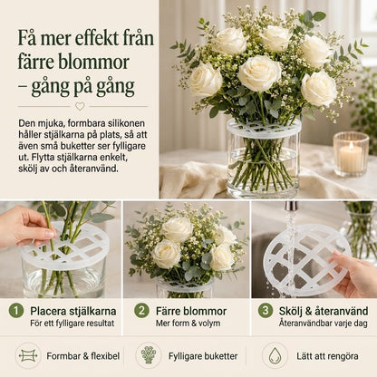 BlomFix töjbara blomsterhållare i silikon 4 pack