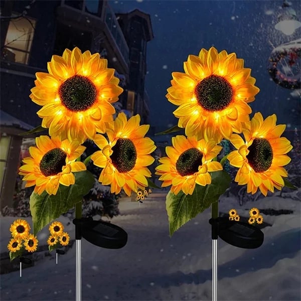 Vattentäta solenergilampor（3 Solroslampor）