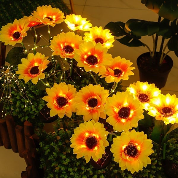 Vattentäta solenergilampor（3 Solroslampor）