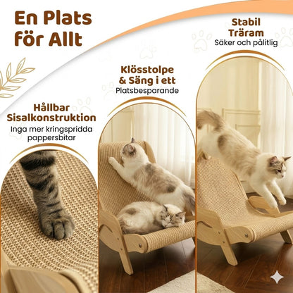 2-i-1 Klösmöbel i sisal för katter