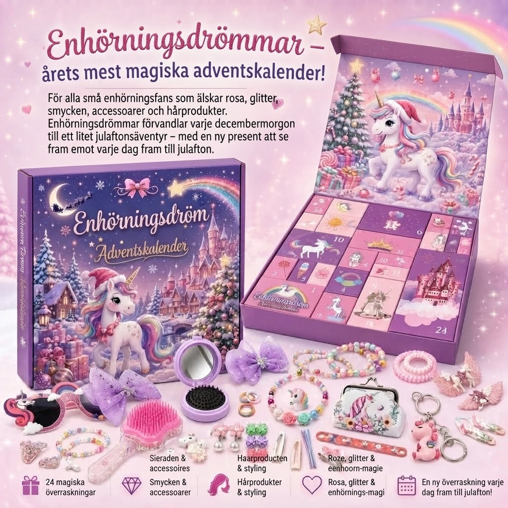 Enhörningsadventskalender för barn