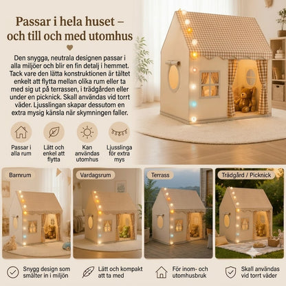 CozyHouse lektält för barn i husform