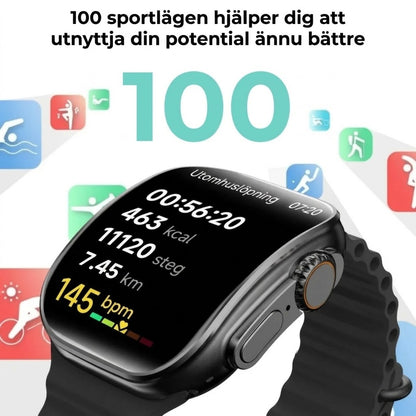 Smartklocka med HD AMOLED-skärm och 7 armband