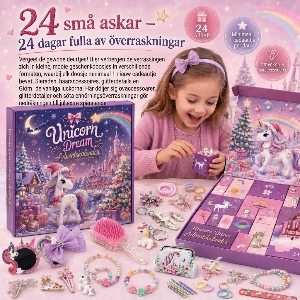 Enhörningsadventskalender för barn