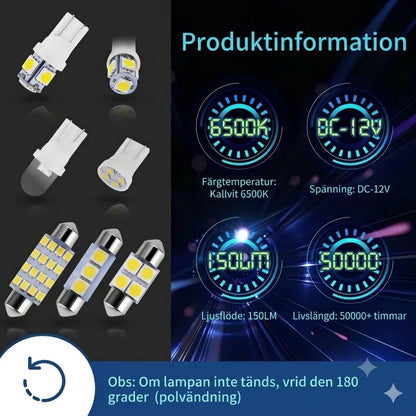 42-Delars LED-belysning för Bilens Interiör