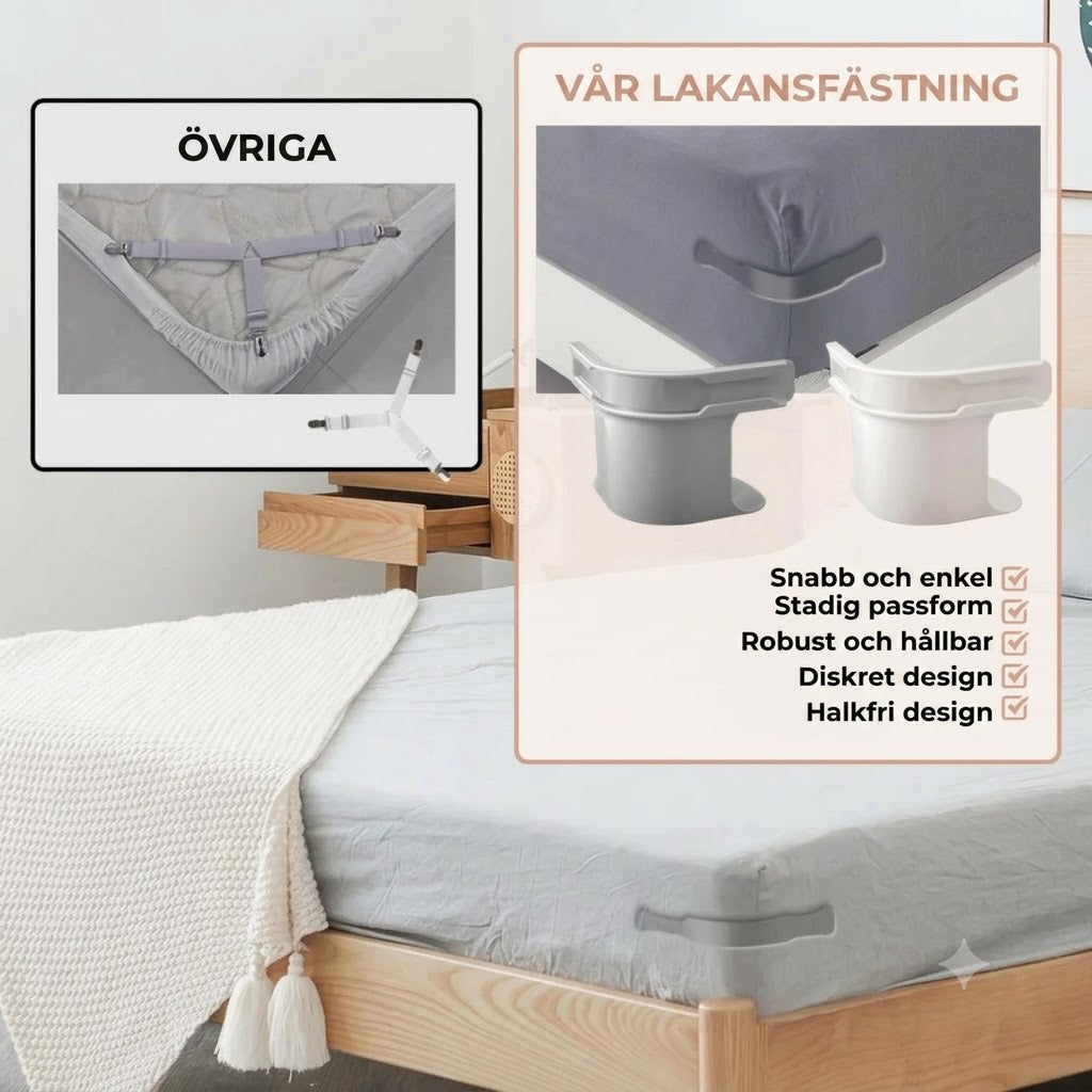 Lakanclips för sträckta lakan, 4-pack