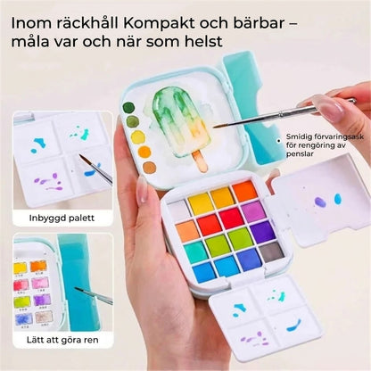 Ultrakompakt akvarellset med 16 färger