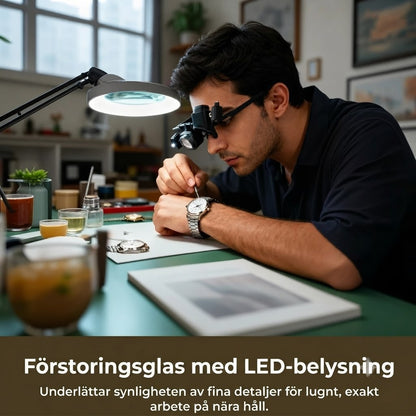 LED-förstoringsglas med justerbar hållare