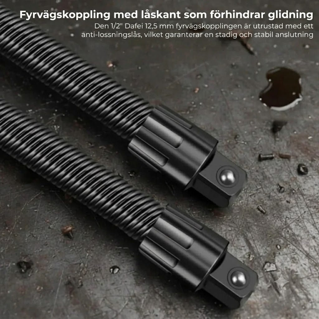 Flexibel förlängare för borrmaskin