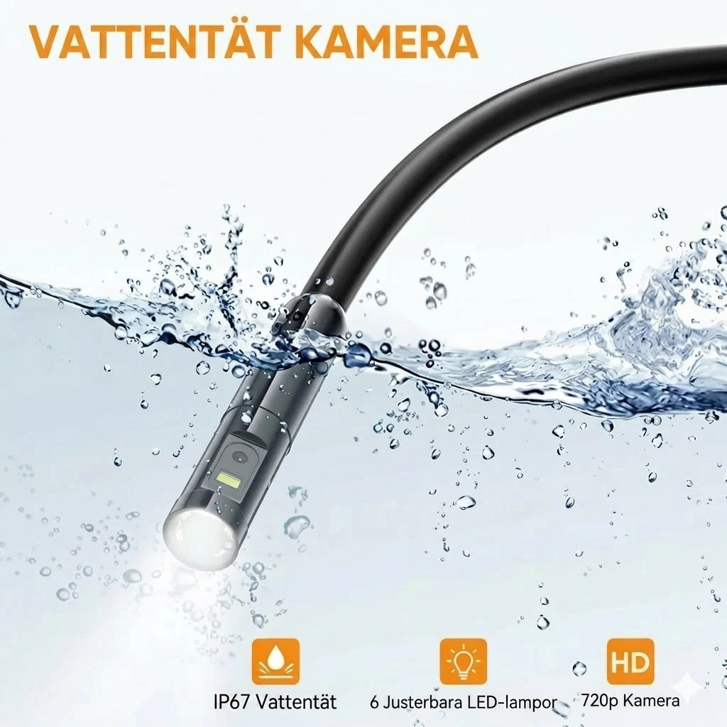 Universell 3-i-1 endoskopkamera med IP67 vattentät sond