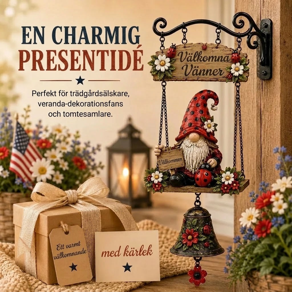 Väderbeständigt trädgårdsornament med bjällror i zinklegering