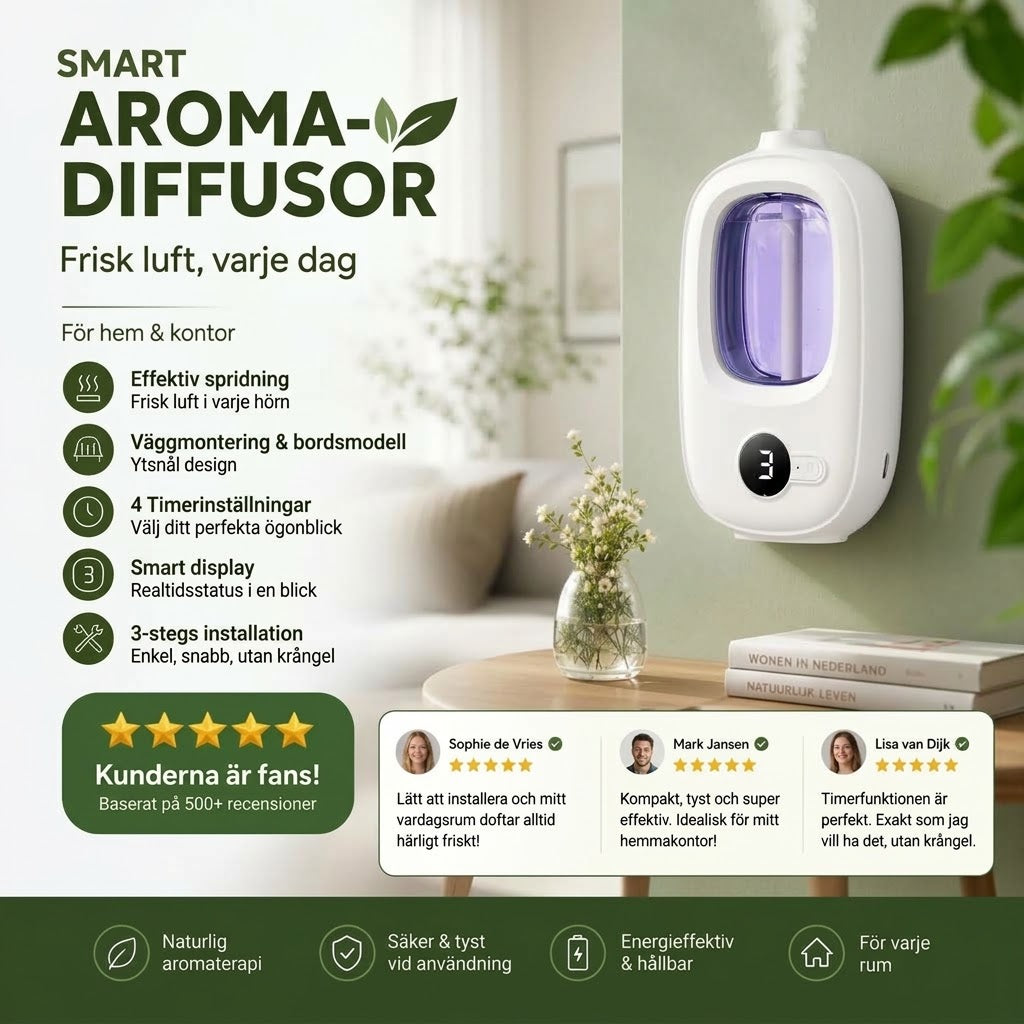 Automatisk aromadiffuser för fräscha rum