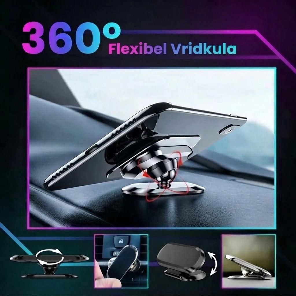 Flexibel magnetisk mobilhållare för bil