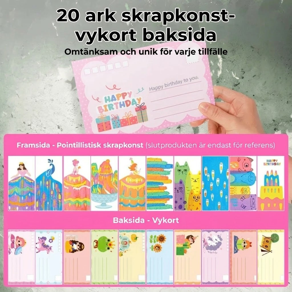 DIY regnbågsskrapbilder 35-pack
