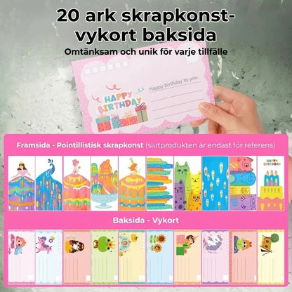 DIY regnbågsskrapbilder 35-pack