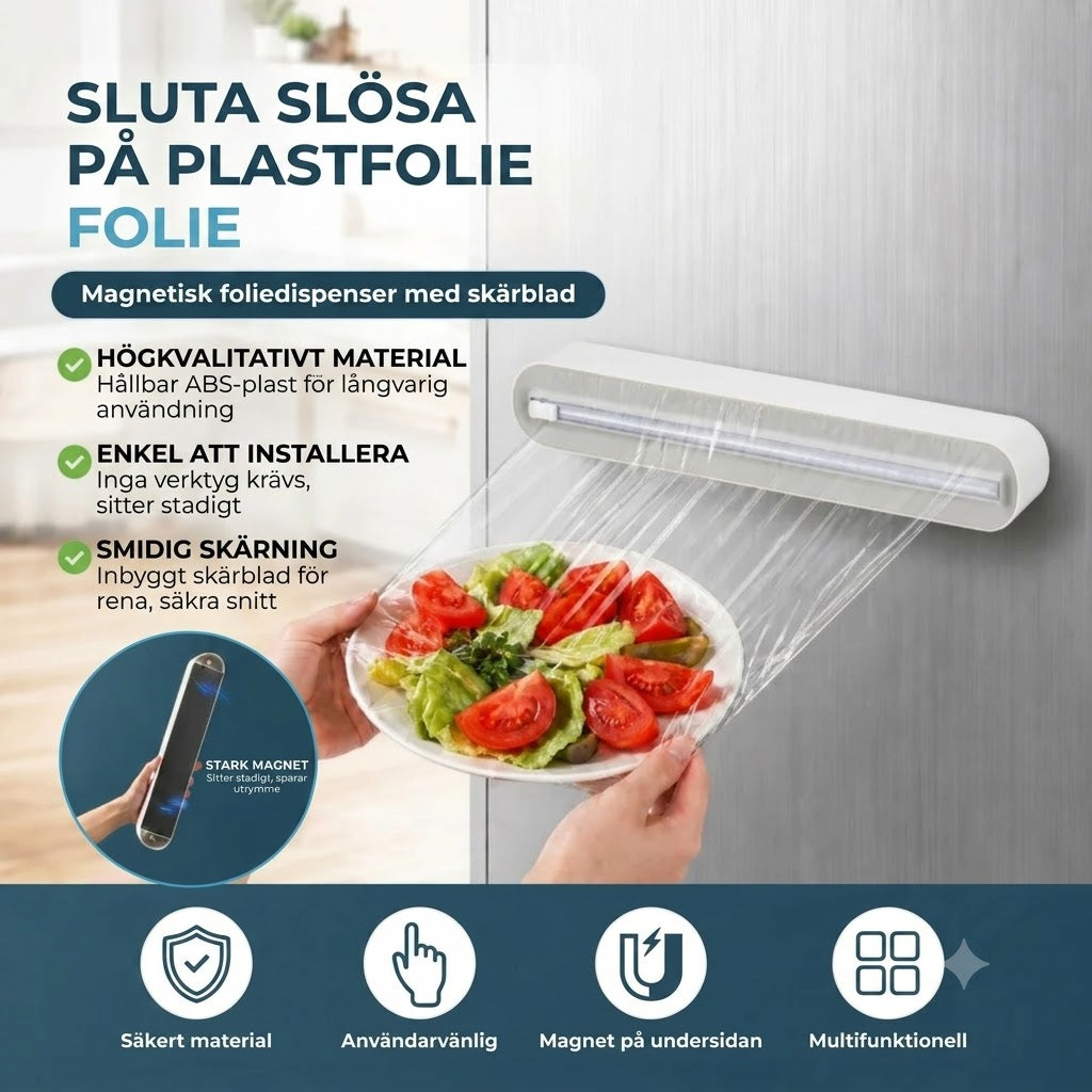 Magnetisk skärare för plastfolie