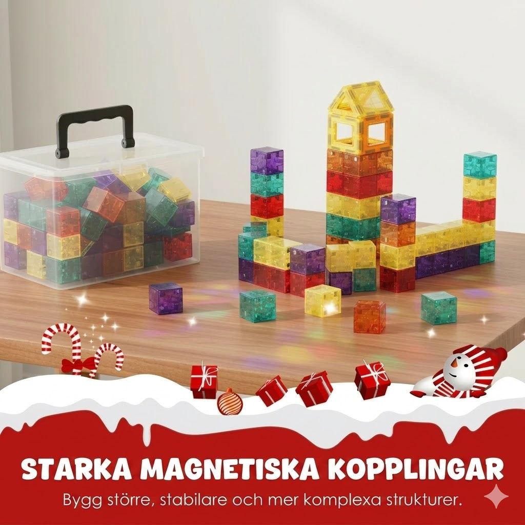 Magnetiska byggblock för barn | 6-sidiga magneter