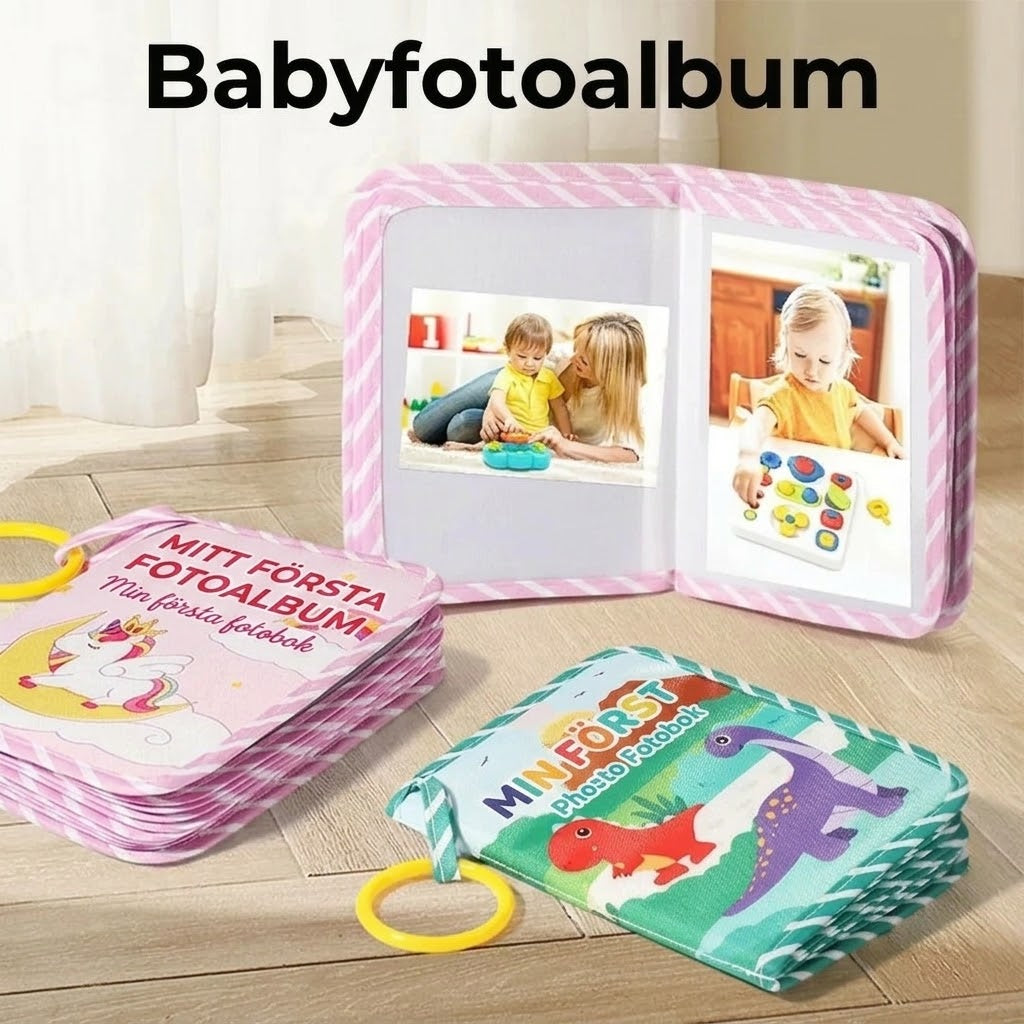 Mjuk babybok med spegel och bitring
