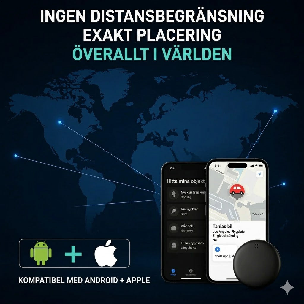 GP90 - Smart GPS-tracker utan abonnemang (Android/Apple)