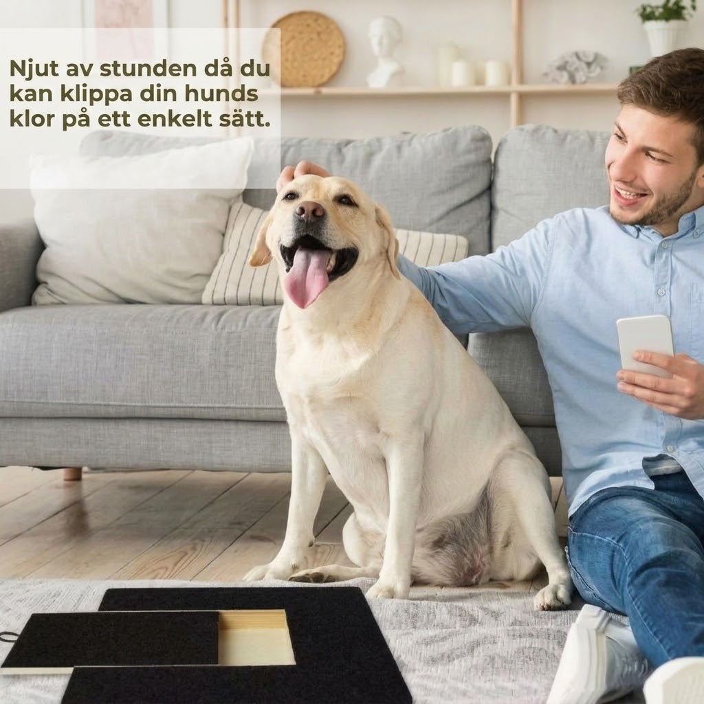 Klösbräda i trä för hundklor med godisfack