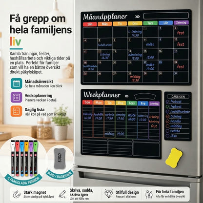 Magnetisk familjeplanerare för månad vecka och dag
