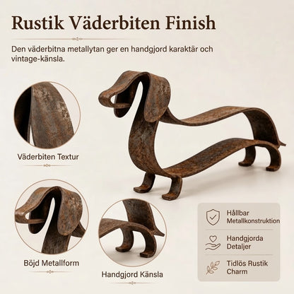 Rustik taxskulptur i metall för heminredning
