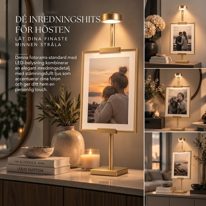 Tavelställ med LED-belysning för foto och målning