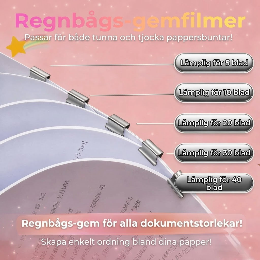 Pappersklämverktyg med 50 clips