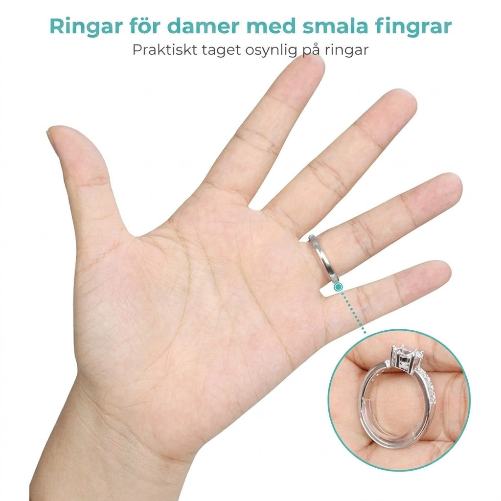 Osynliga ringstorleksjusterare set med 8 stycken