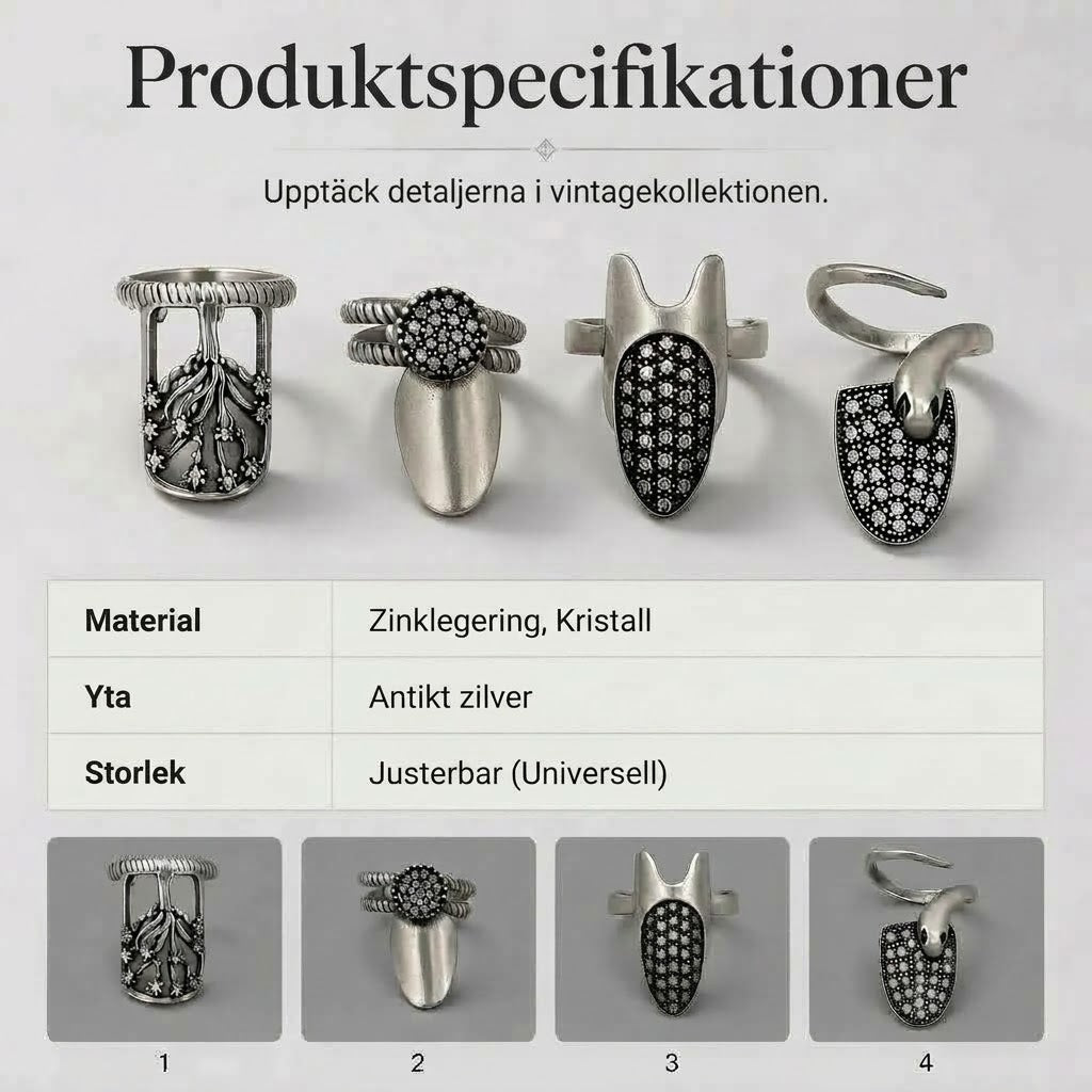 Justerbara nagelringar 4-pack