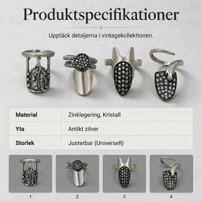Justerbara nagelringar 4-pack