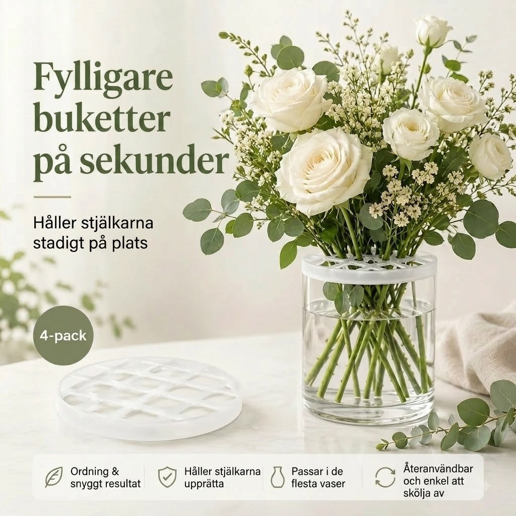 BlomFix töjbara blomsterhållare i silikon 4 pack