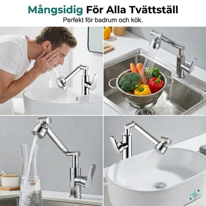 1080° vridbar kranförlängare med 2 vattenlägen (stänksäker)