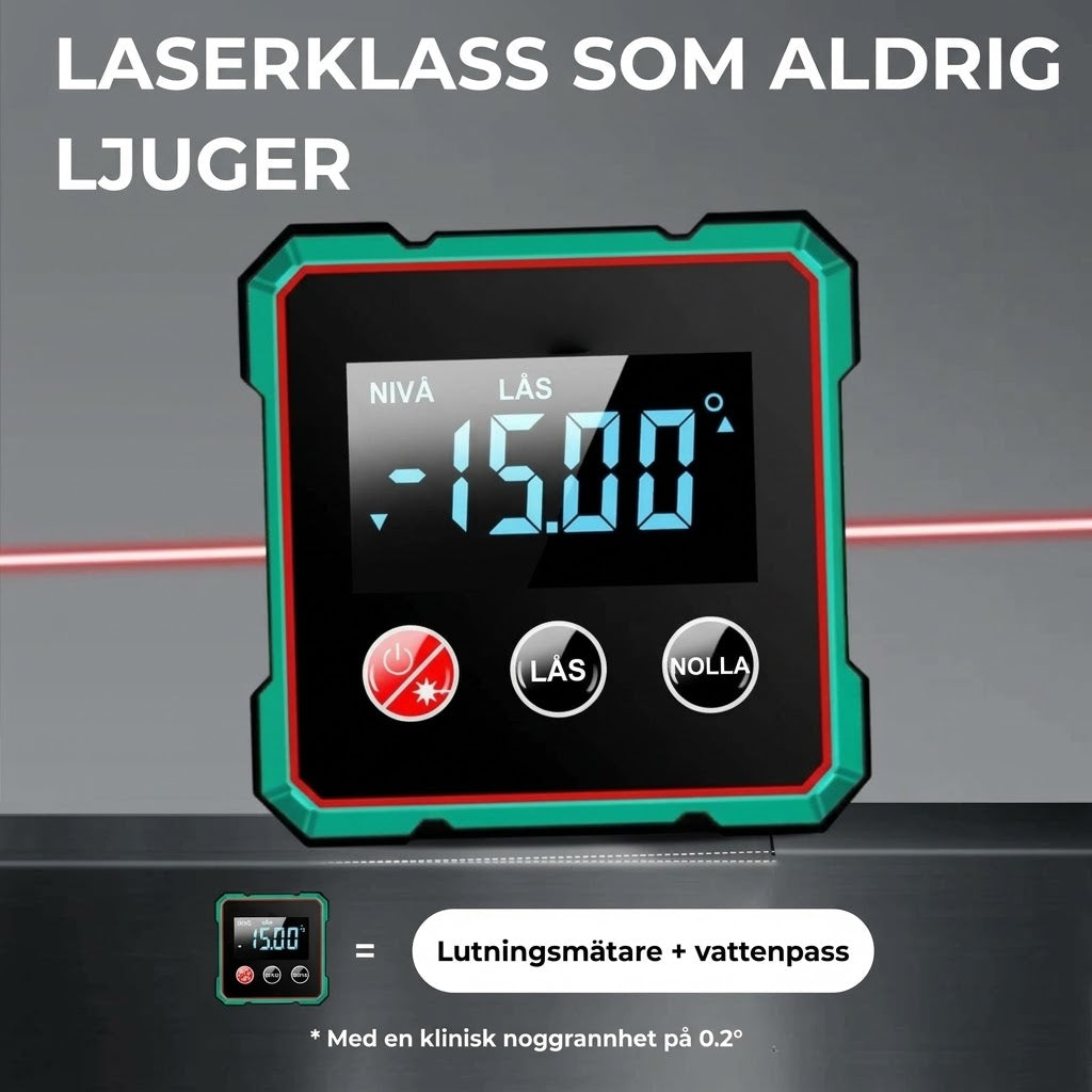 Fyrsidig magnetisk digital vinkelmätare med laser