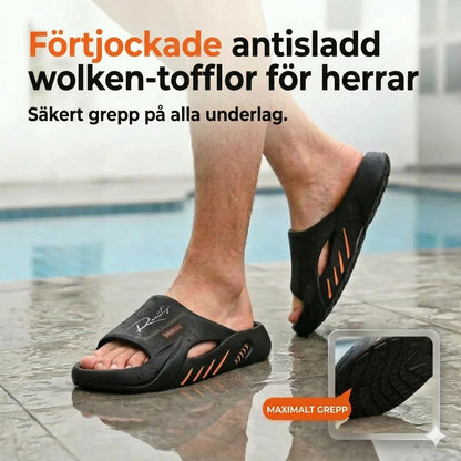 Molntofflor för herrar med tjock halkfri sula