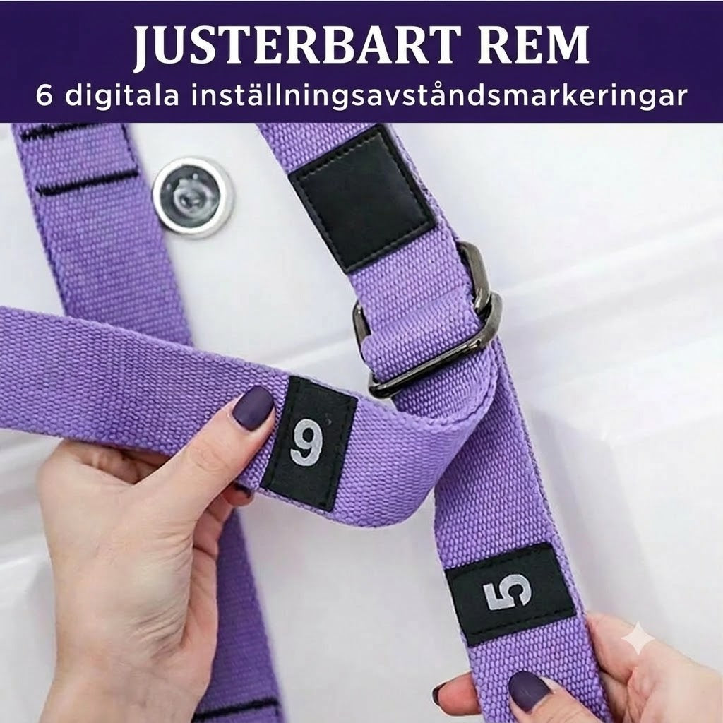 Justerbart yogaband för stretching och bättre hållning