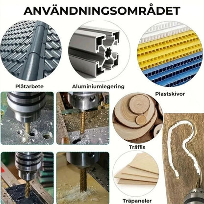 Titanbelagd HSS borrsats 6 delar