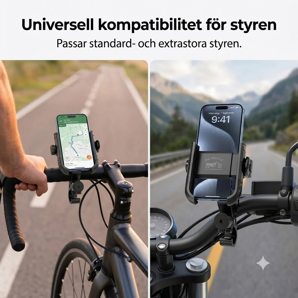 Cykeltelefonhållare med snabbfäste och säker låsning